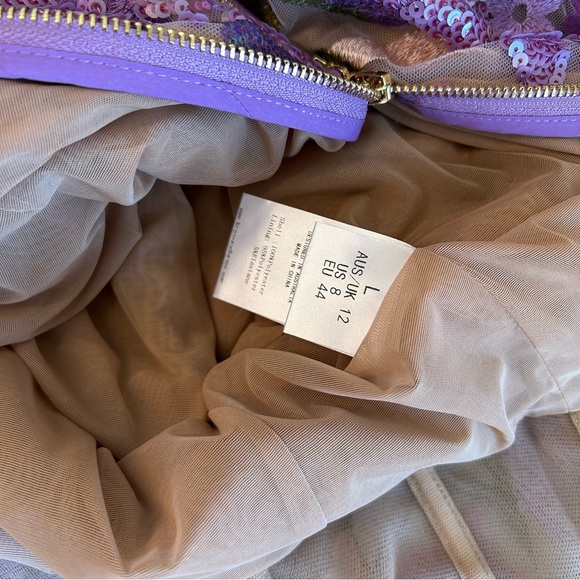 BEST Bronx and Banco Dahlia Lilac Maxi Dress Gown Purple Lavander Sequin Party - Picture 8 of 10